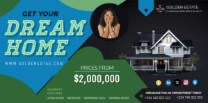 Black DREAM HOME Eventbrite Banner Template