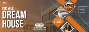 Brown Real Estate Promotion Facebook Cover Photo Template