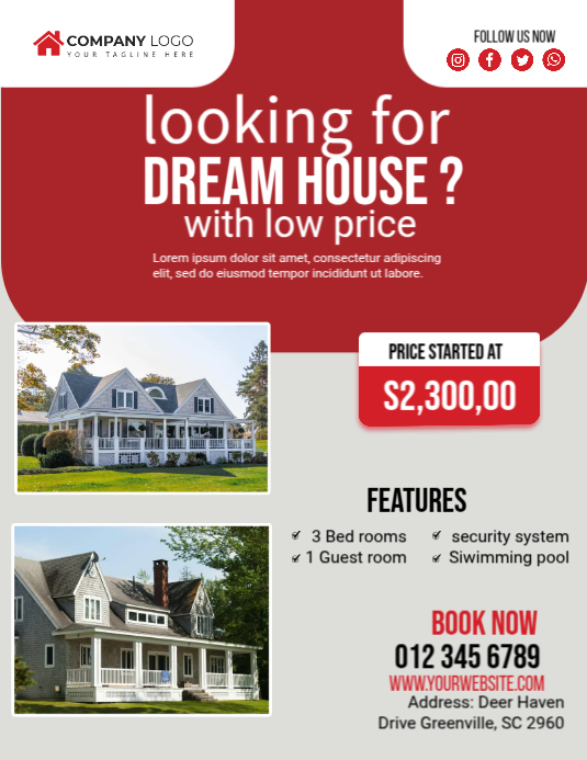 Dream House Poster Template | PosterMyWall