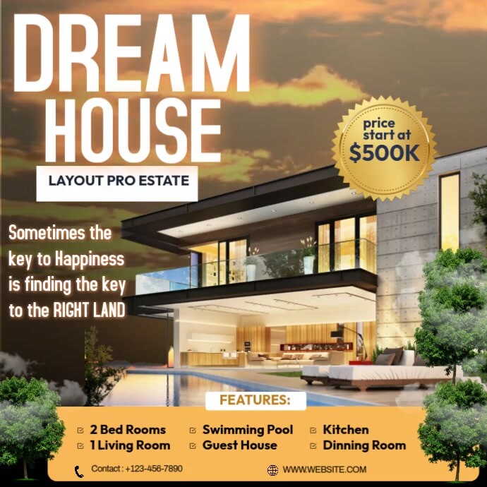 Dream House Sale Video Ads Instagram Post template