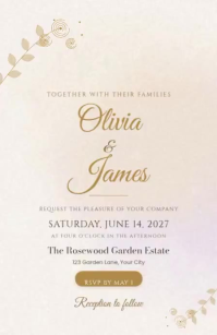 Blanc Wedding Invitation Tabloid Template