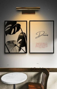 Dreams & Nature – Elegant Black & White Aesthetic Wall Art Set Halv side bred template
