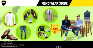 绿色 Men's Wear Store Sale Facebook begivenhed cover Template