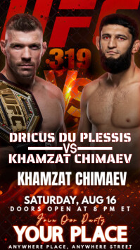 Dricus Du Plessis vs Khamzat Chimaev: UFC 319 Watch Party Templates Instagram Story