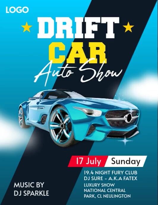 Drift Car Auto Show 传单(美国信函) template