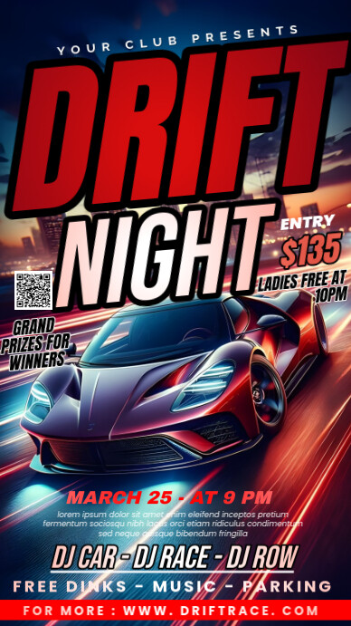 Drift Night  Digital Display (9:16) template