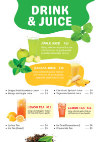 Juice & Drinks Menu Flyer Template | PosterMyWall