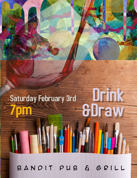Drink and Draw Event Flyer Template | PosterMyWall