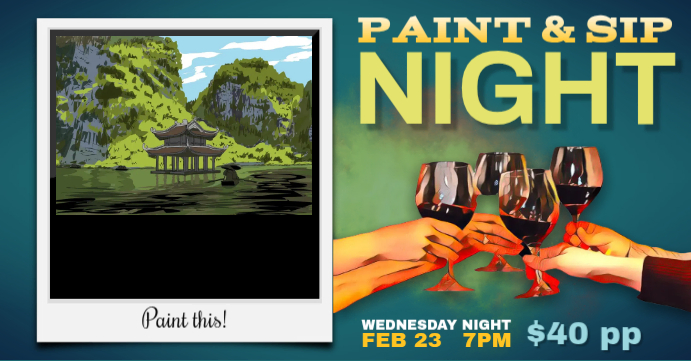 Paint And Sip Event templaat | PosterMyWall