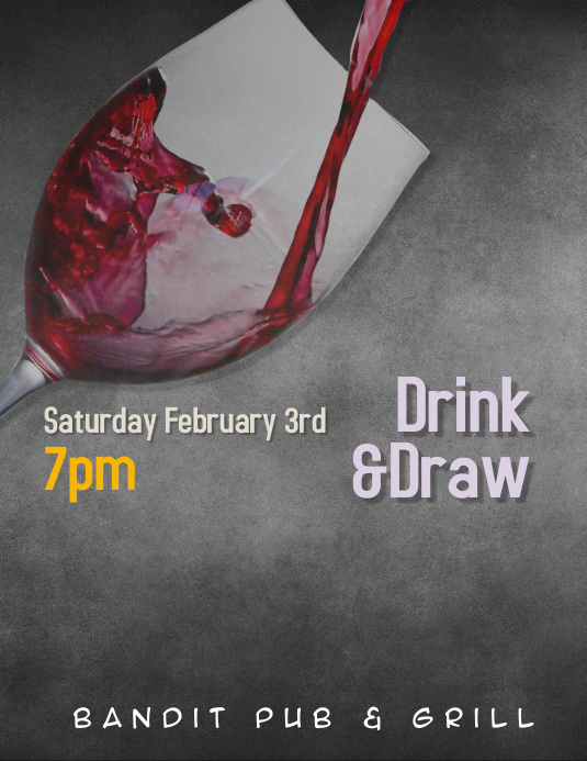 Drink and Draw paint sip Event Flyer Template PosterMyWall
