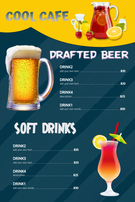 DRINK CARD Poster template