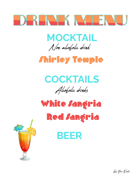 Drink Menu Ulotka (US Letter) template