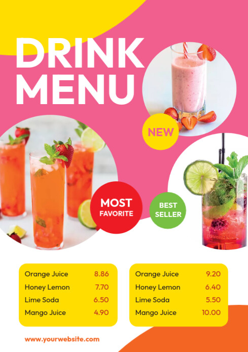 Drink  Menu Flyer Template A4