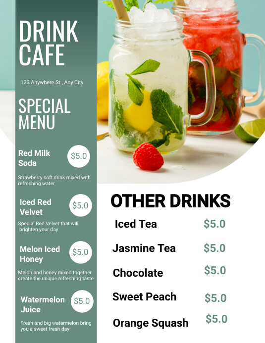 Drink menu template | PosterMyWall