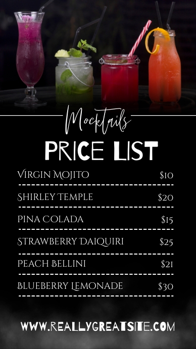 Drink Price List Template | PosterMyWall