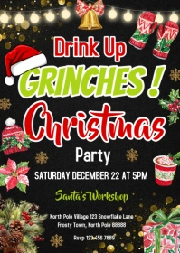 Drink up Grinches Invitation A6 template