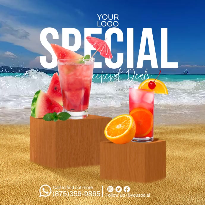 Drink Weekend Deals Offer Post Instagram template