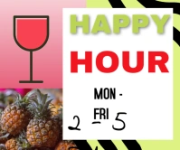 drinks/happy hour/restaurant/menus/bar ad Large Rectangle template