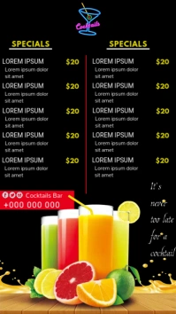 Drinks Menu Pantalla Digital (9:16) template