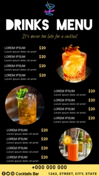 Drinks Menu Digital Display (9:16) template