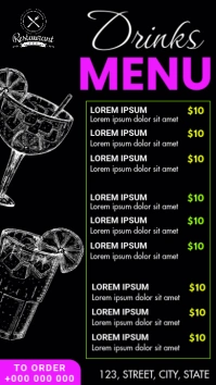 Drinks Menu Pantalla Digital (9:16) template