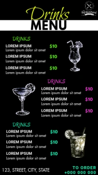 Drinks Menu Digital Display (9:16) template