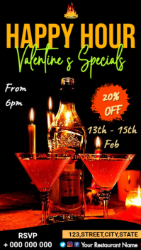 Drinks Menu Flyer Digital Display (9:16) template