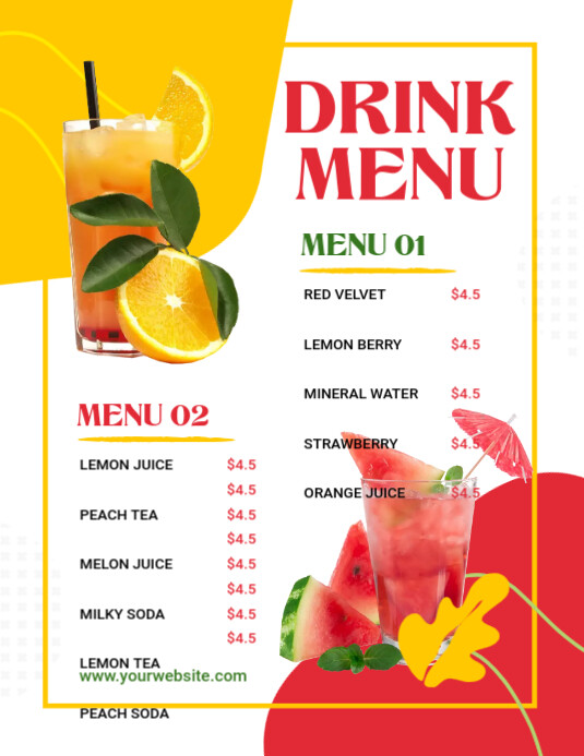 Drinks Menu Flyer Template | PosterMyWall