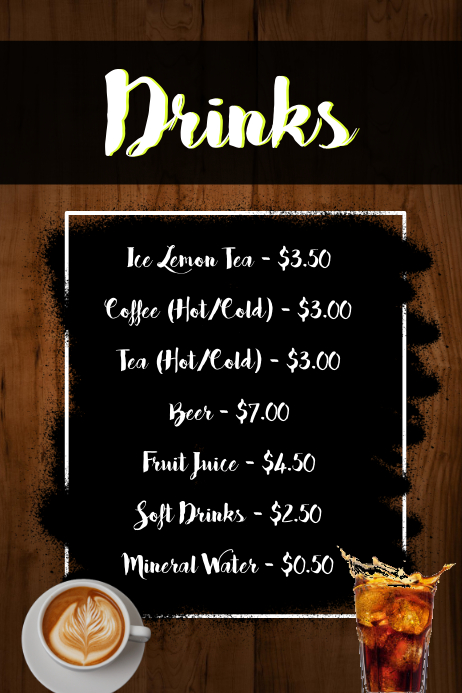 Background hd editing photoshop cb digital picsart Copy of Drinks Menu Template | PosterMyWall