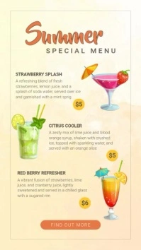 Drinks Menu Template Instagram Story