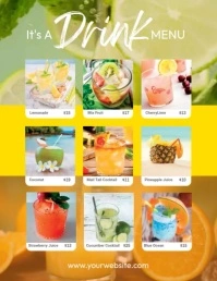 Drinks Menu Template Folheto (US Letter)