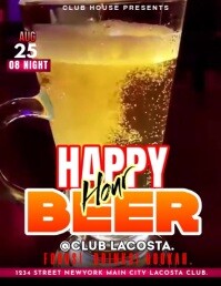 drinks party flyers , happy hour template