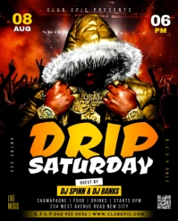 Drip saturday urban wear fashion night party club dj music event promotion flyer poster template Instagram Portrait