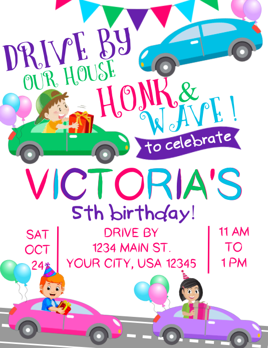 Copy of Drive by Birthday | PosterMyWall