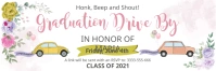 Drive-by grad party invitation banner template