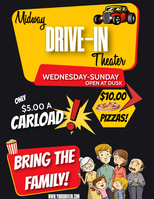 DRIVE IN Flyer (US Letter) template