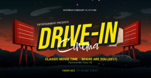 Drive in Movie Poster Template delt Facebook-billede