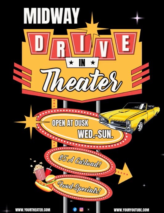 Plantilla de DRIVE IN THEATER VIDEO AD | PosterMyWall