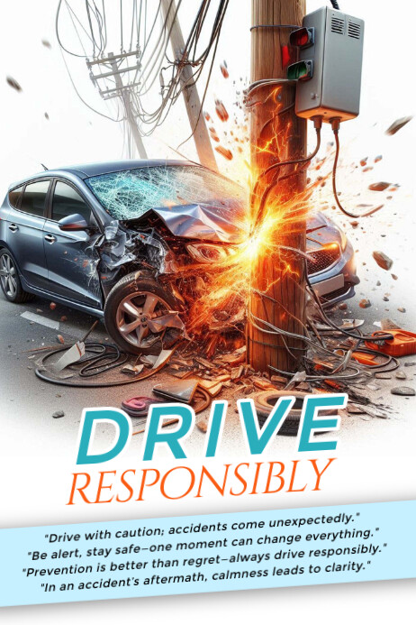Drive responsibly Poster template