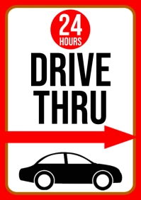 Drive through available sign A2 template