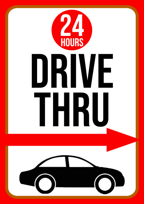 Walk Through Sign Drive through available sign Template | PosterMyWall