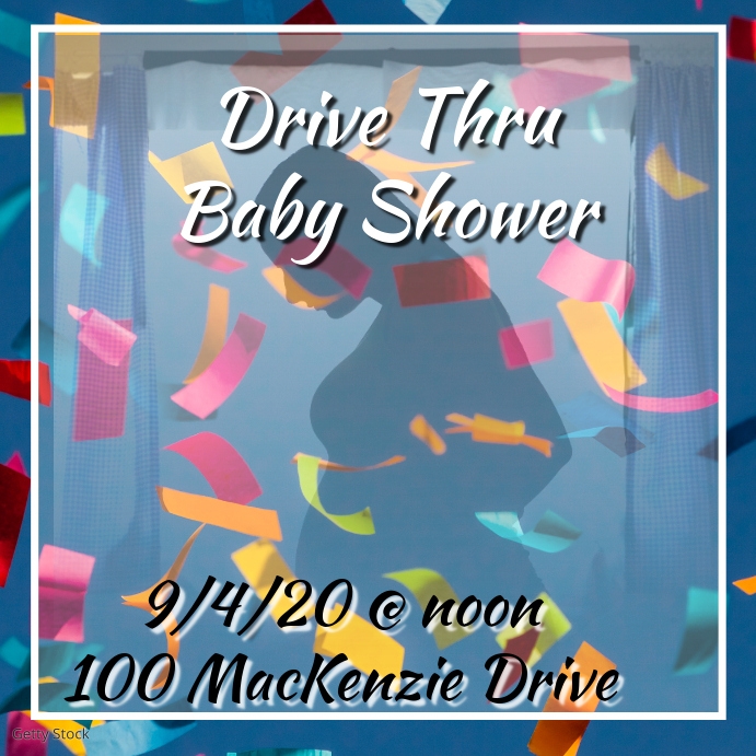 Drive thru baby shower gender reveal Template PosterMyWall