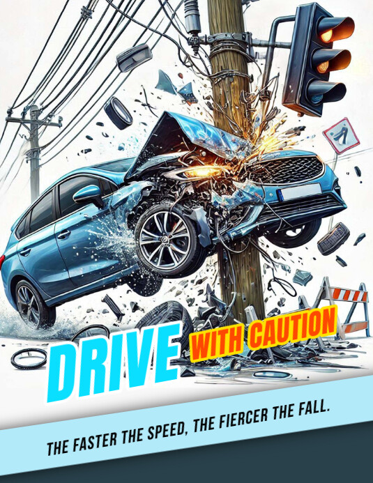 Drive with caution Flyer (US Letter) template