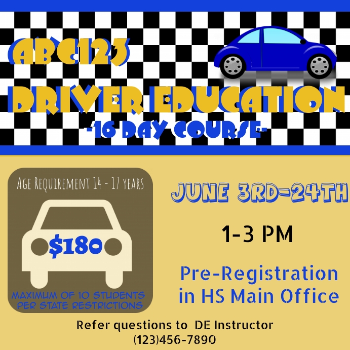 Driver's Ed Template | PosterMyWall