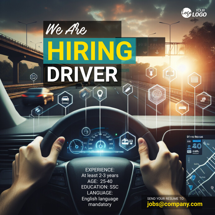 Copy of Driver Hiring Ad Template | PosterMyWall