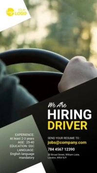 Driver hiring banner ad Instagram Story template