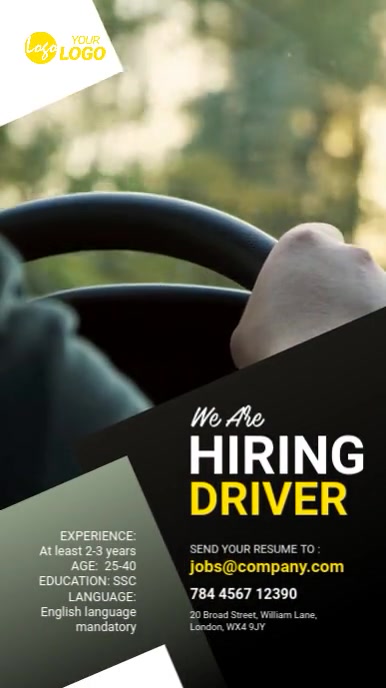 Delivery Driver Advert Examples Driver hiring banner ad Template | PosterMyWall