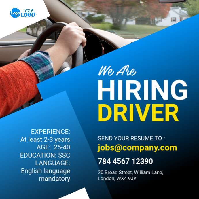 Copy of Driver hiring banner ad | PosterMyWall