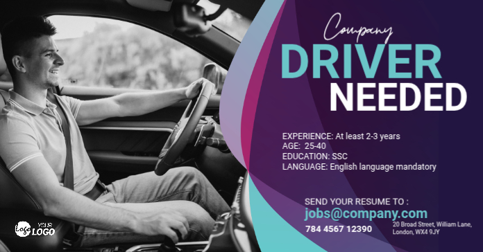 Plantilla de Driver Recruitment Facebook Ad | PosterMyWall