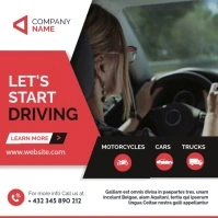 driving class school lessons template design Instagram Post